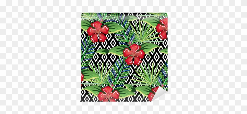 Tropical Flower With Abstract Background Vector Illustration - Tropical Background For Computer #1219157