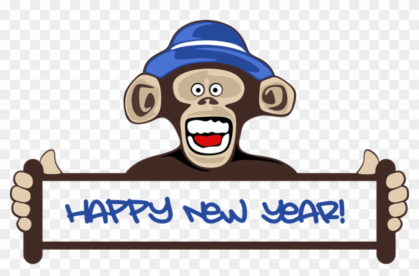 Hanging Monkey Clipart 24, Buy Clip Art - Funny Happy New Year 2018 #1219195