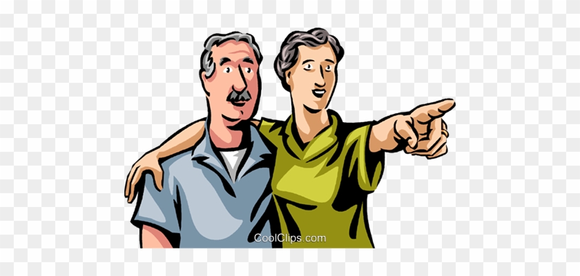 Senior Citizens Royalty Free Vector Clip Art Illustration - People Looking For Something Cartoon #1219215