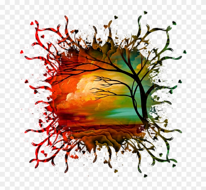 Painting Clip Art - Iarts Trees Modern Wall Art 100% Hand-painted Landscape #1220089