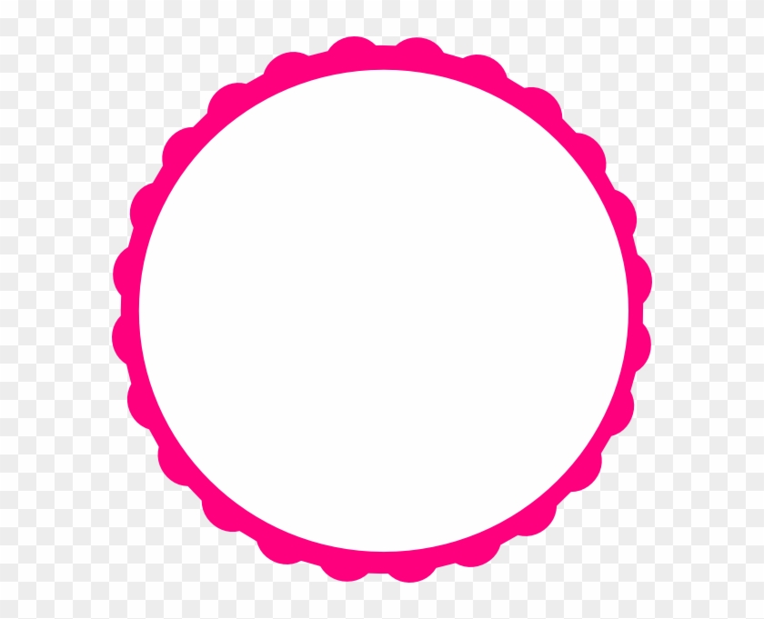 Teal Scallop Circle Frame Clip Art At Clker - Cute Circle Frame Png #1221873