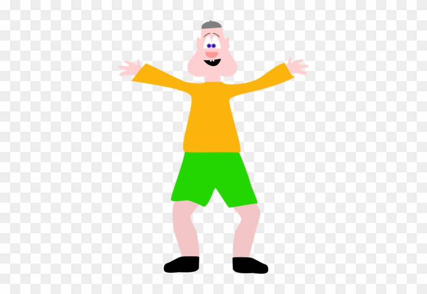 Happy Cartoon Man Vector Clip Art - Clip Art Body #1222464