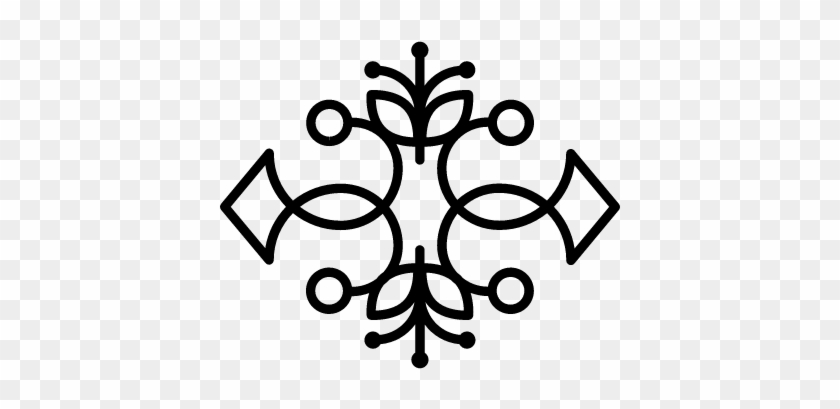 Floral Design With Double Symmetry For Ornamentation - Ornamentacion Icono #1223836