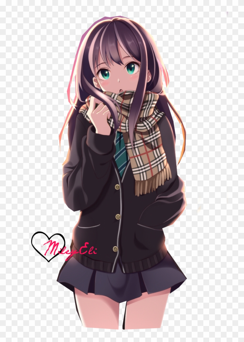 Anime Girl With Brown Hair And Headphones Download - Anime Girl #1224903