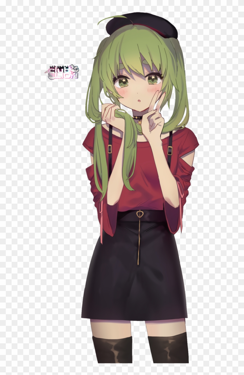 Green Haired Girl Anime Render - Green Haired Anime Girls #1225027