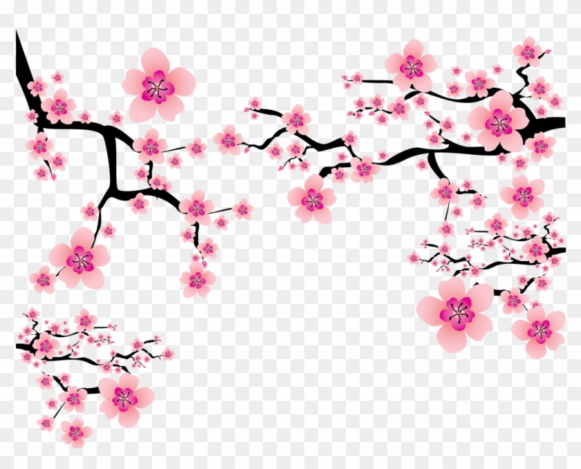 Cherry Blossom Plum Blossom Clip Art Vector Pink Japanese - Cherry Blossom Png #1225590