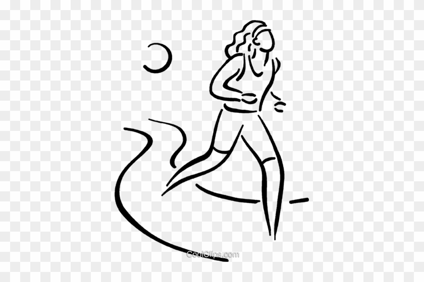 Woman Jogging Royalty Free Vector Clip Art Illustration - Girl Runner #1226194