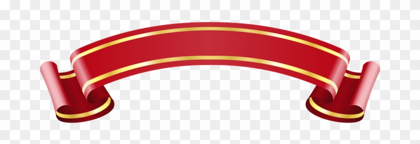 Banner Gold Label Red Ribbon Title Banner - Red And Gold Banner #198061