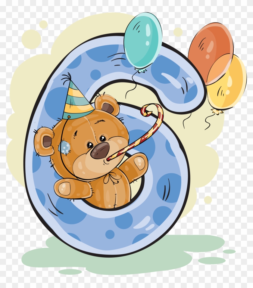 Birthday Wishes, Happy Birthday, Numbers, Iris, Clipart, - Numbers 6 Cartoon Png #1227392