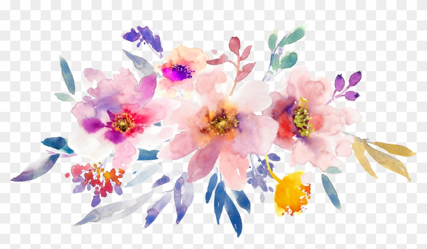 Watercolor Flowers Paper Watercolor Painting Hand Painted - Robes For Bridesmaids Set Of 8, Bridesmaid Gift, Set #1228571