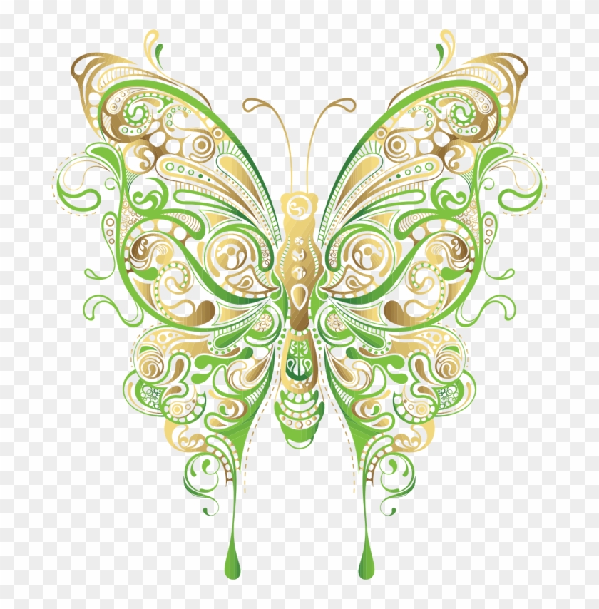 Butterfly Flower Clip Art - Butterfly And Flower Art #1228911