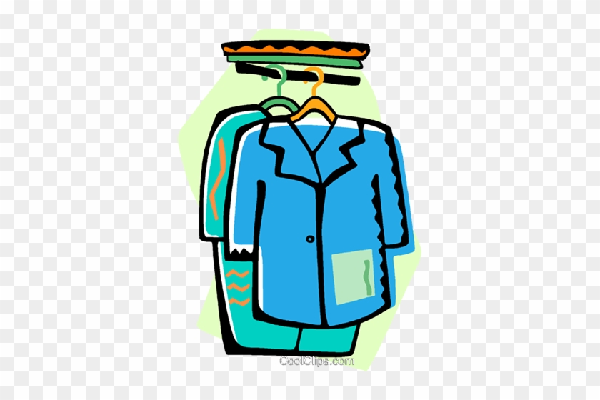 Clothes In A Closet Royalty Free Vector Clip Art Illustration - Clip Art #1229388