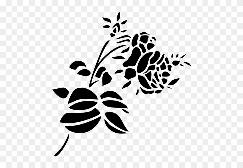 Stylized Rose Black Silhouette - Rose Flower Black And White Png #1229698