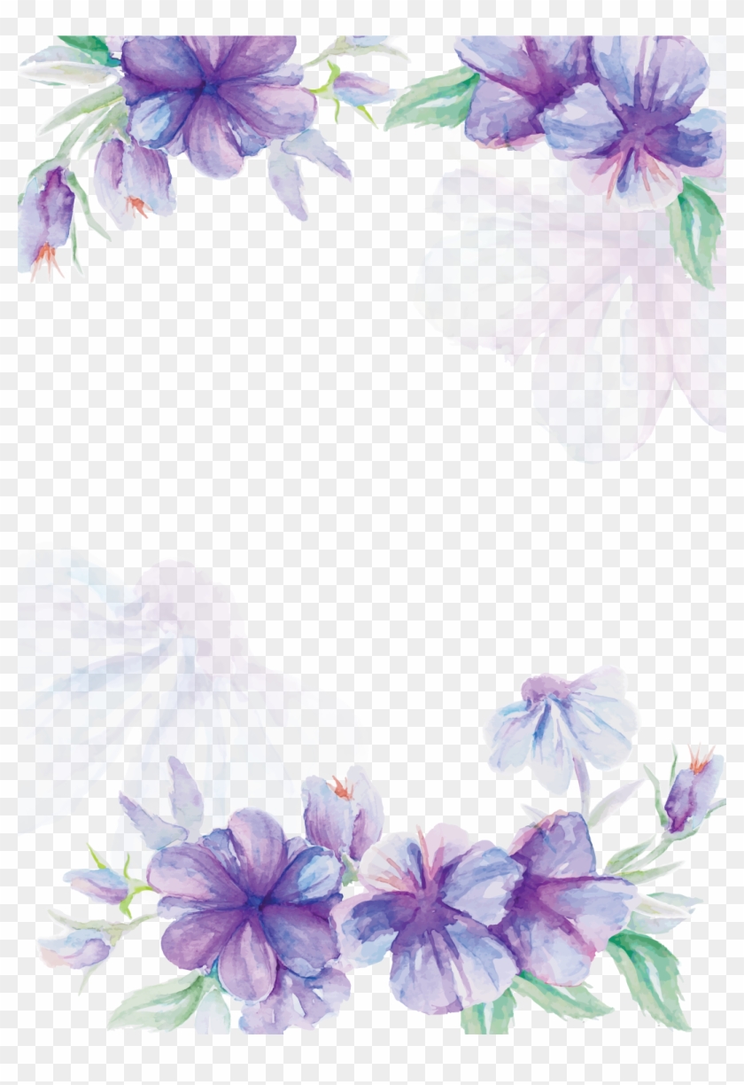 Wedding Invitation Flower Watercolor Painting Purple - Purple And Blue Flowers Png #1229806