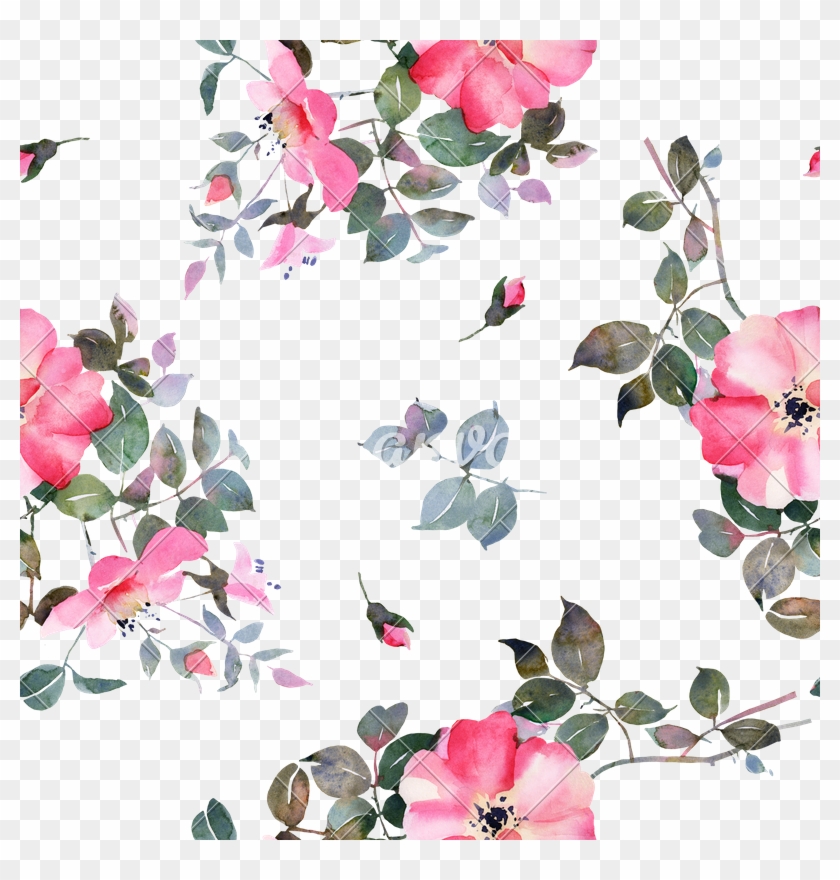 Rose Watercolor Flower Seamless Pattern - Church Jesus Cristo - The True Oliveira #1230720
