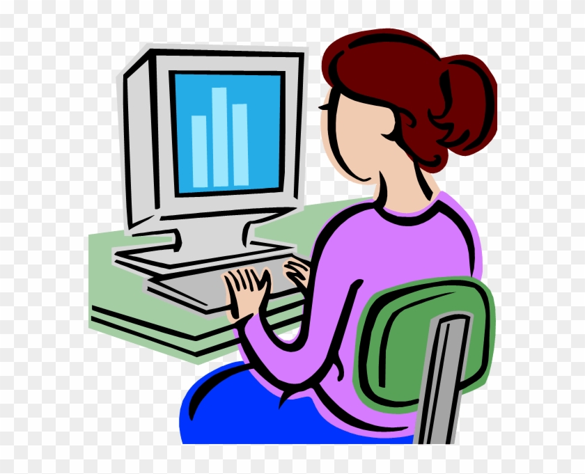 Computer Class Clipart 5 By Roberta - Using A Computer Clipart #1230855