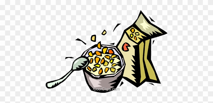 Bowl Of Cereal Royalty Free Vector Clip Art Illustration - Müsli Clipart #1230888
