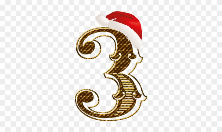 B *✿* Numero Dorado Con Gorrito De Papa Noel - Цифры В Картинках 3 #1232173