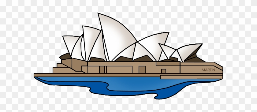 Australia Clip Art By Phillip Martin - Sydney Opera House Clipart #1232198