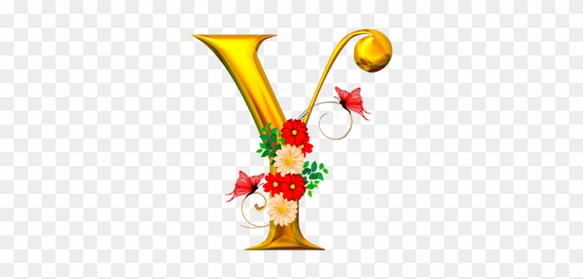Flores E Borboletas - Letras Doradas Elegantes #1232752