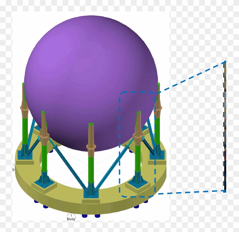Scheme Of The Seismically Retrofitted Spherical Tank - Illustration #1234354