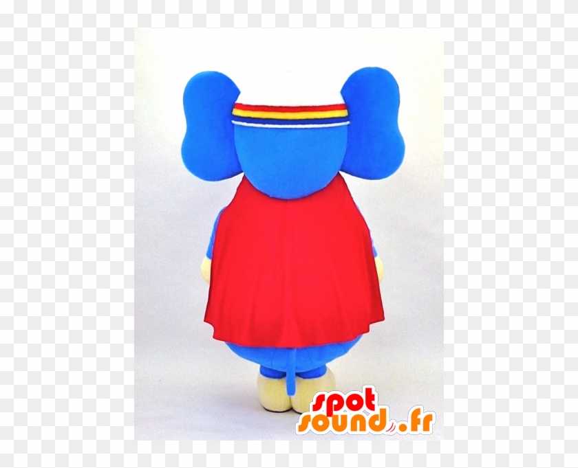 Dai Chan Mascot, Blue Elephant With A Red Cape - Andy New Spotsound Masot Yuru-chara White Sheep With #1234714
