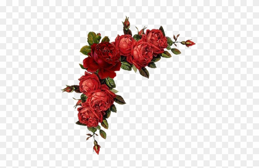 Red Floral Border Png Pic - Flower Border Red Png #1235353