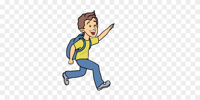 Boy Running, Boy Vector, Young, Running - Catch The Bus Cartoon #1235367