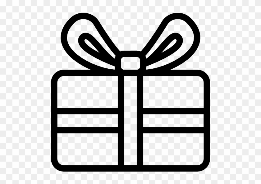 Christmas Gift Box Icon - Clipart Black & White Present #1235378