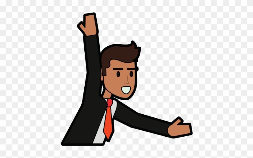 Businessman Stretching Arms - Cartoon #1236241