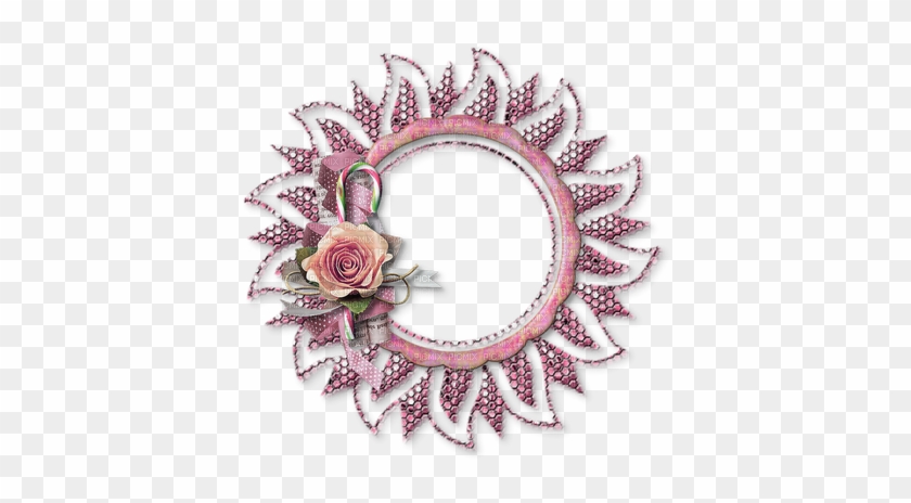 Pink Round Frame Rose Rose Ronde Cadre Rose Rosa Cornice - Rose #1236300