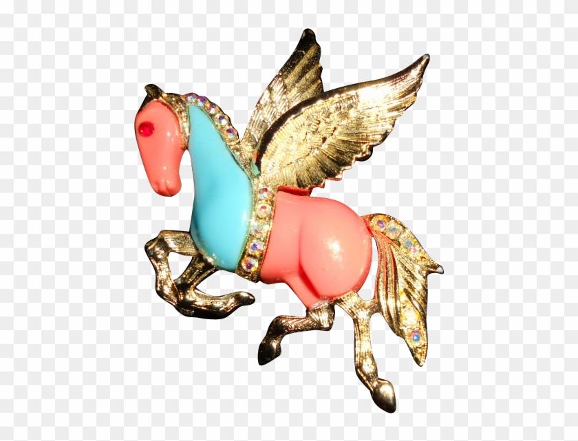 Hattie Carnegie Thermal Plastic Aura Rhinestone Pegasus - Figurine #1236311
