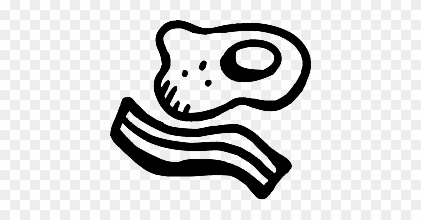 Bacon And Eggs Vector - Black And White Bacon And Eggs Vector #1236521