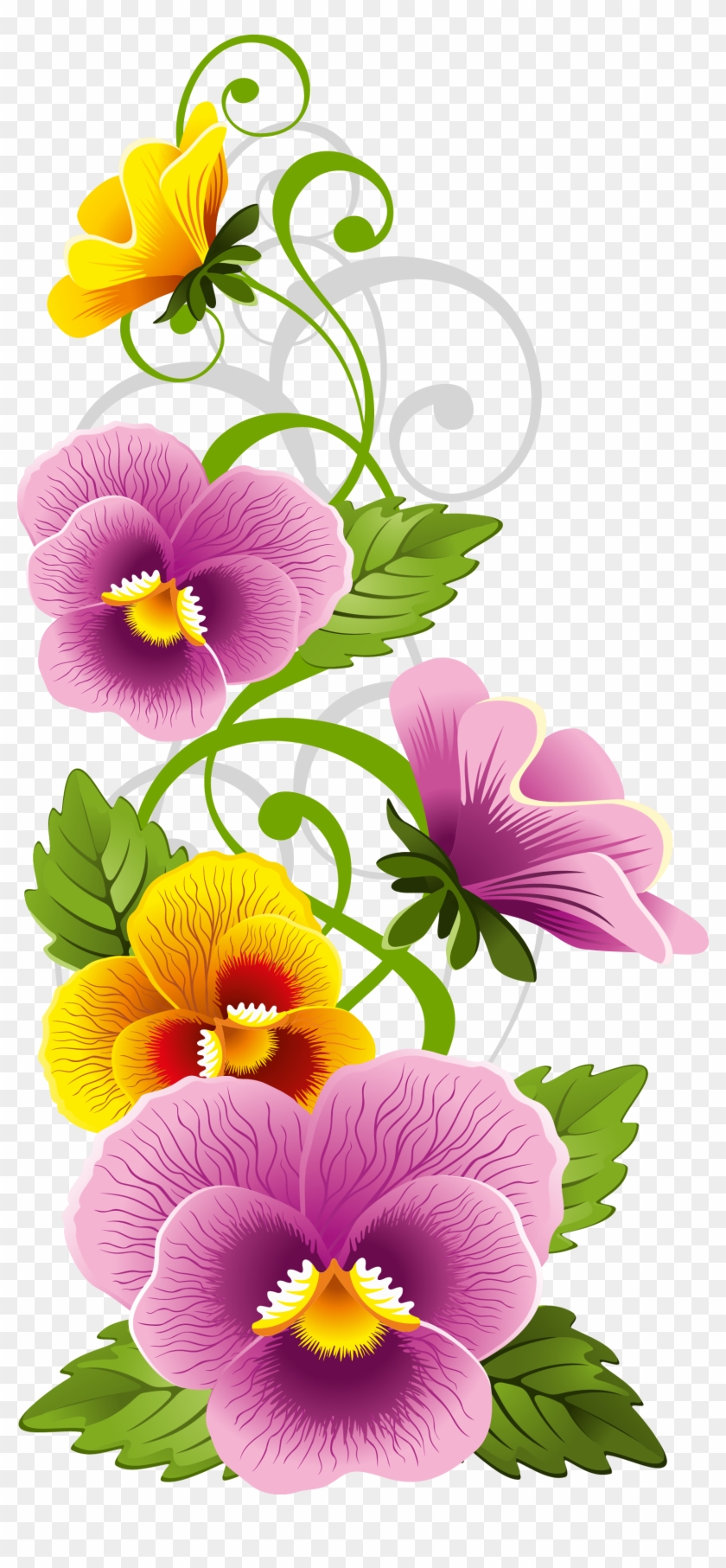 Pansy Clipart Outline - Dibujos De Pensamientos Flores #1237836