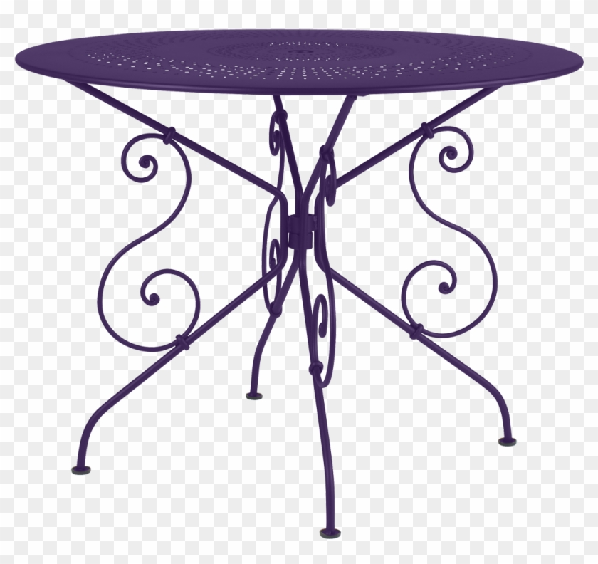 1900 Table D96 Aubergine - Fermob - 1900 Table - Medium / 38 In. Diameter Table, #1239005