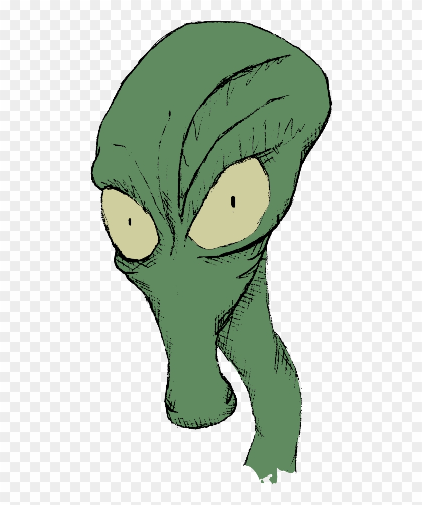 Alien Head Vector Illustration - Clip Art #1240085