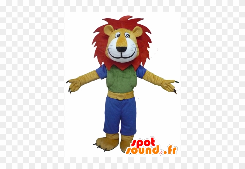 Yellow Lion Mascot, White And Red, With A Colorful - New Spotsound Masot Yuru-chara Mihama Chama Giant Orange #1240188