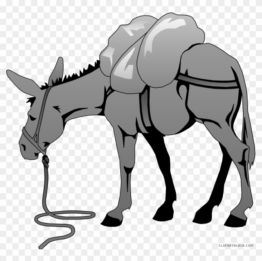 Donkey Animal Free Black White Clipart Images Clipartblack - Donkey Clip Art #1241178