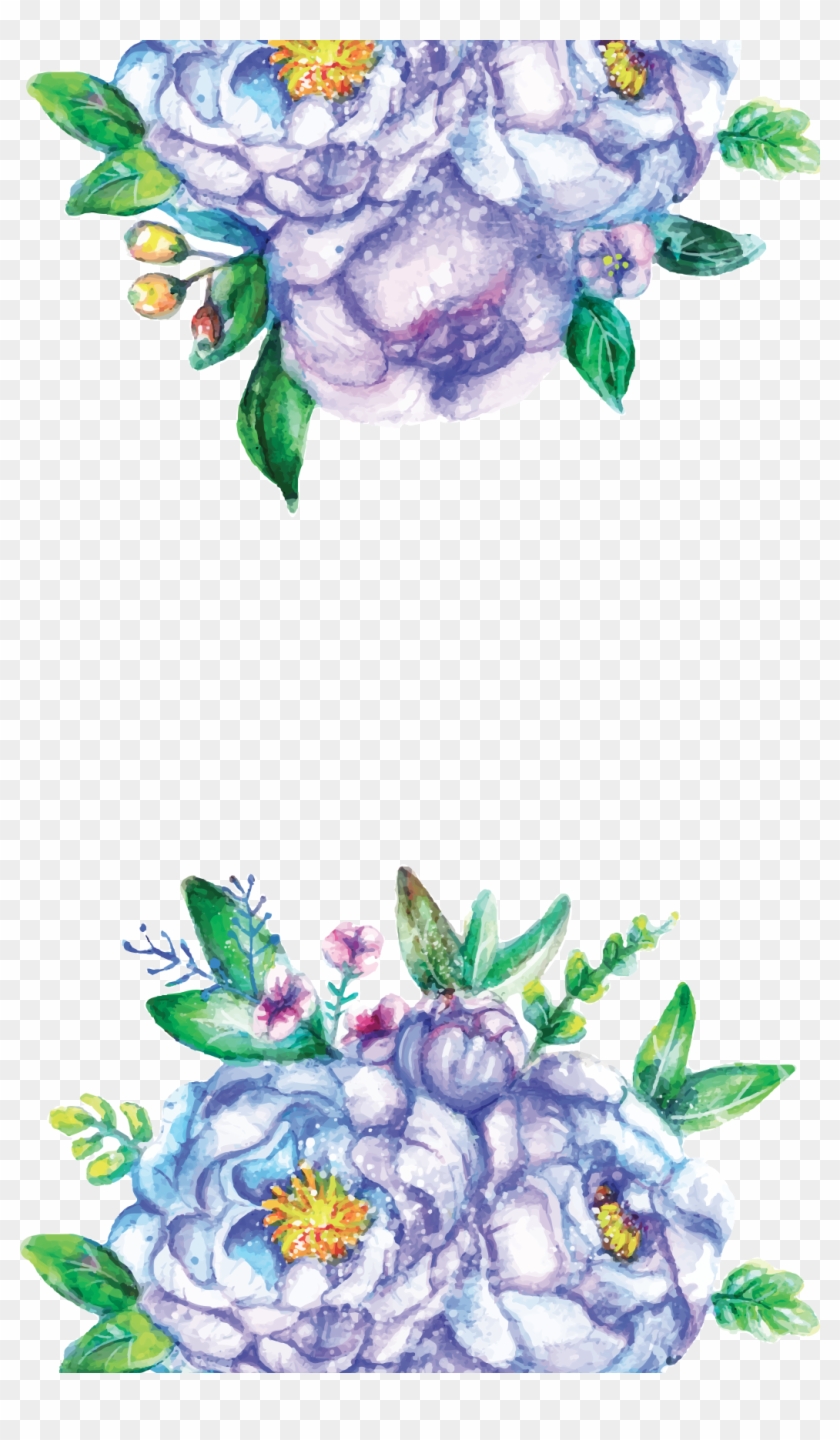 Blue Floral - Clip Art #1241246