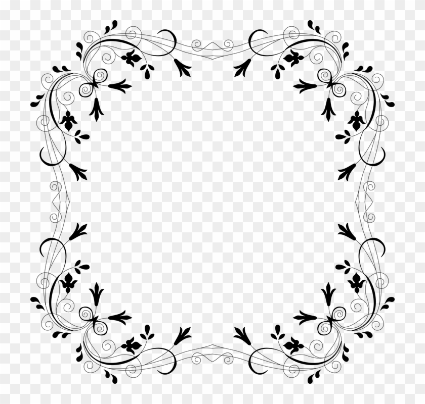 Floral, Flowers, Flourish, Decorative, Ornamental - Floral Border Png Icon #1242595