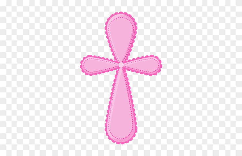 Batismo E 1ª Comunhão - Pink Cross For Baptism #1242933