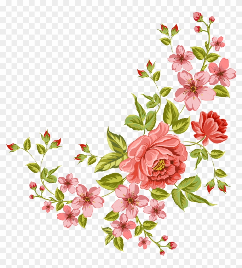 Flower Clip Art - Corner Flowers Clip Art #1243039