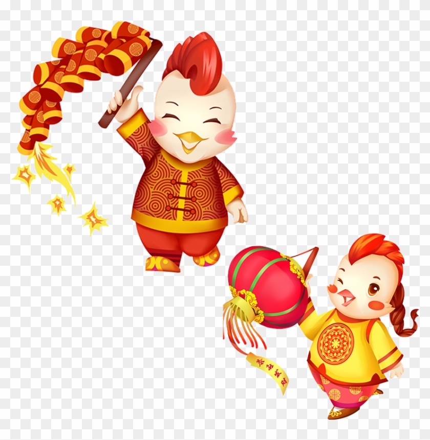 Chicken Chinese New Year Chinese Zodiac Cartoon Firecracker - 雞 年 快樂 #1243389
