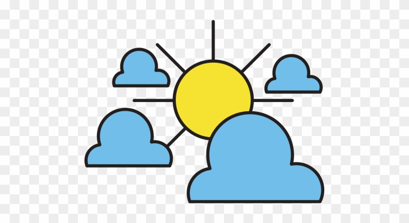 Clouds With Sun Natural Weather In The Sky - Ceiling Mounted Light Symbol #1243400
