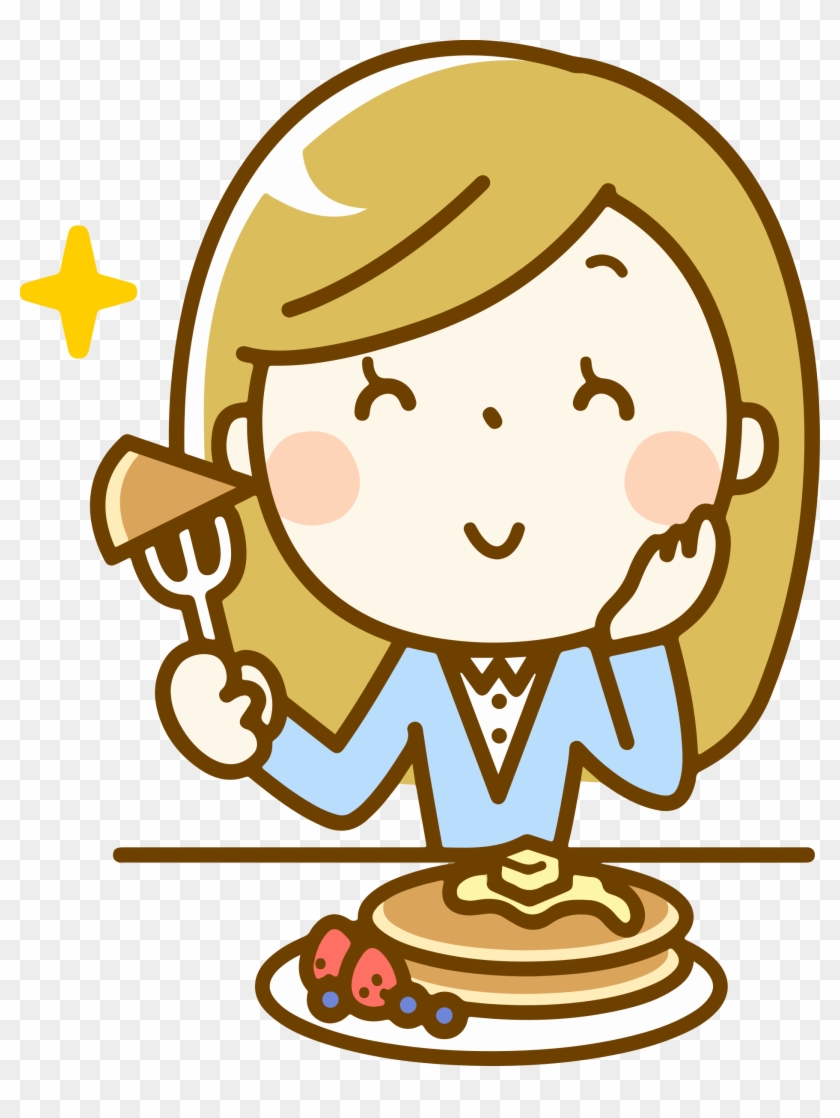 Big Image - パン ケーキ を 食べる イラスト #1244074