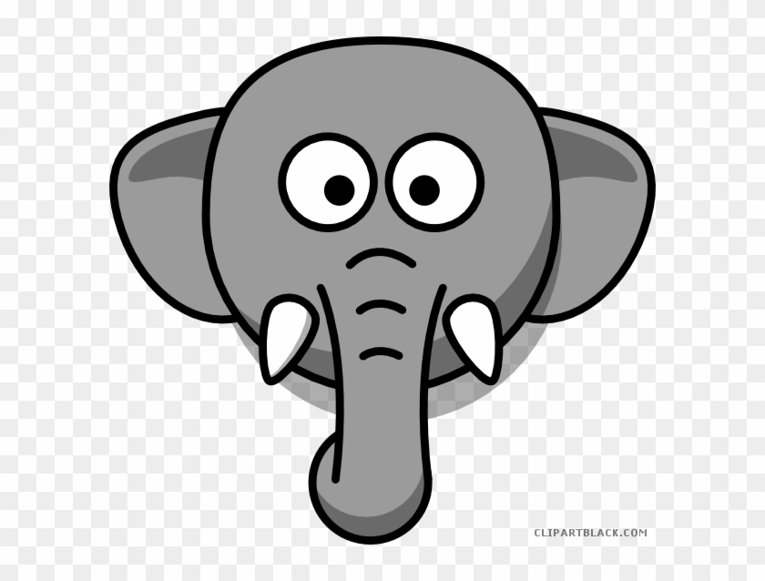 Elephant Head Animal Free Black White Clipart Images - Draw A Elephant Face Easy #1246353
