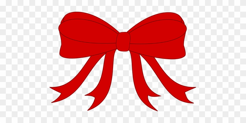 Bow, Knot, Present, Red, Ribbon, Simple - Ribbon Clipart #1248880
