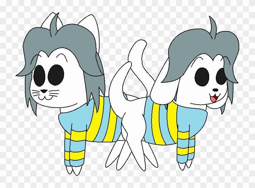 Cat Temmie And Dog - Cartoon #1249972