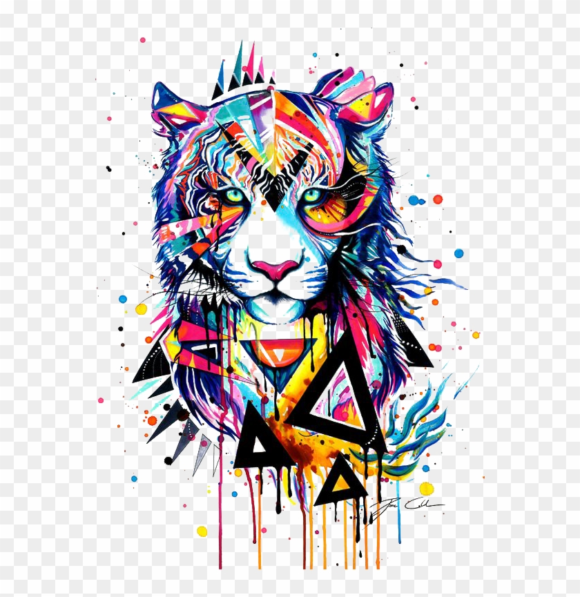 Tiger Watercolor Painting Drawing Illustration - Pixie Cold #1250128