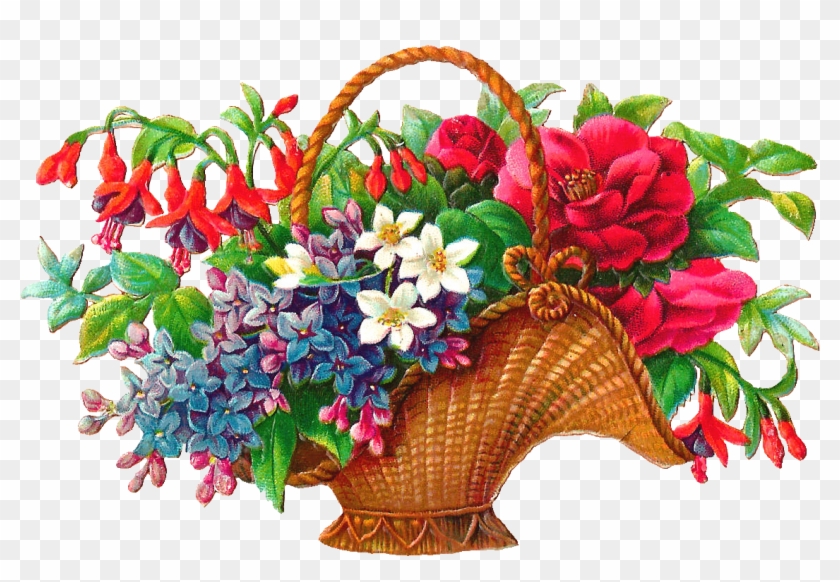 Flower Basket 4 Brwn 2png - Flower Basket 4 Brwn 2png #1250260
